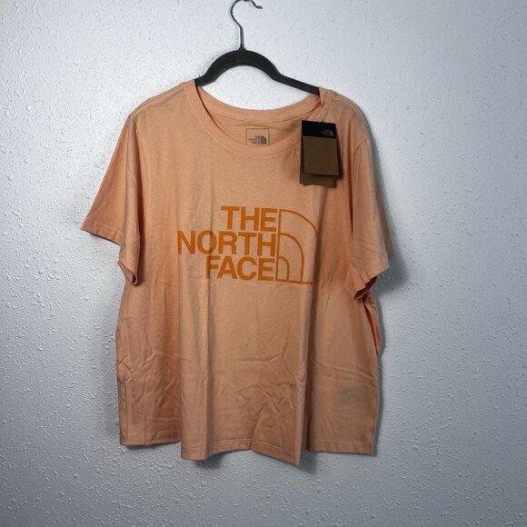 The North Face Tops - The North Face Shirt Women 2XL Orange Peach Short Sleeve Crew Neck NWT